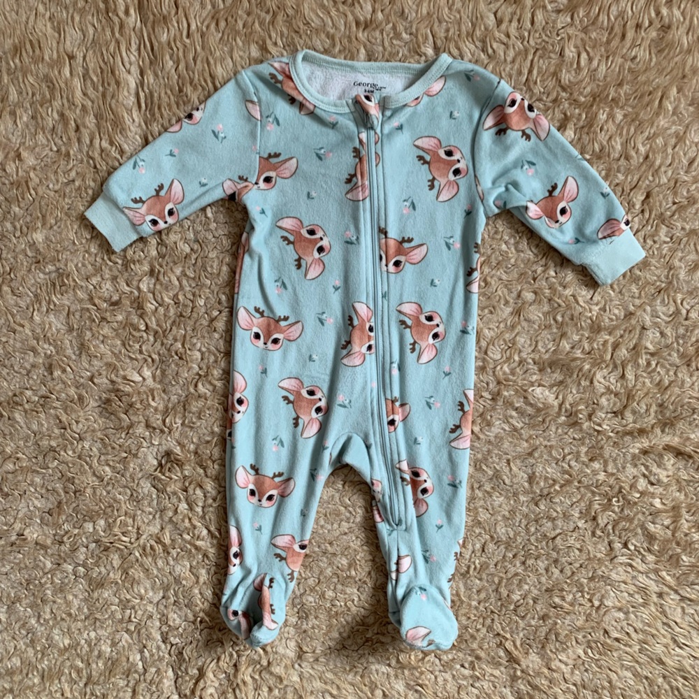 ✨(5 for $20) George Deer Print Kids Footie